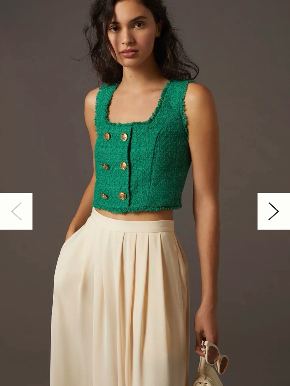 NWT Green Tweed Double-Breasted top preppy coquette luxury sz 6